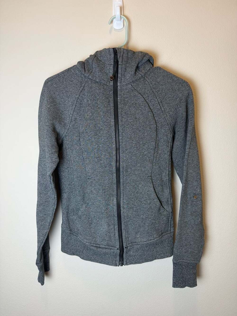 Lululemon Scuba Hoodie Size 2 Gray Full Zip Fleece Sweatshirt